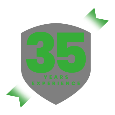 35 years Experience badge